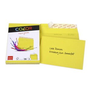 Color CelloZip mit 25 Kuverts, Haftklebeverschluss, C6_gelb