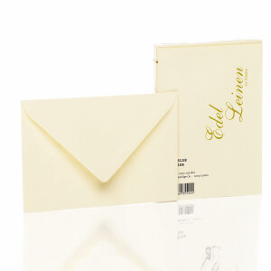 Edelleinen - Briefumschlagpack 20/DIN C6 Sf., ivory Leinen
