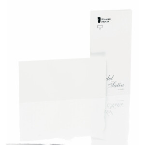 Edel Satin- Kartenpack 20/DL, weiß glatt