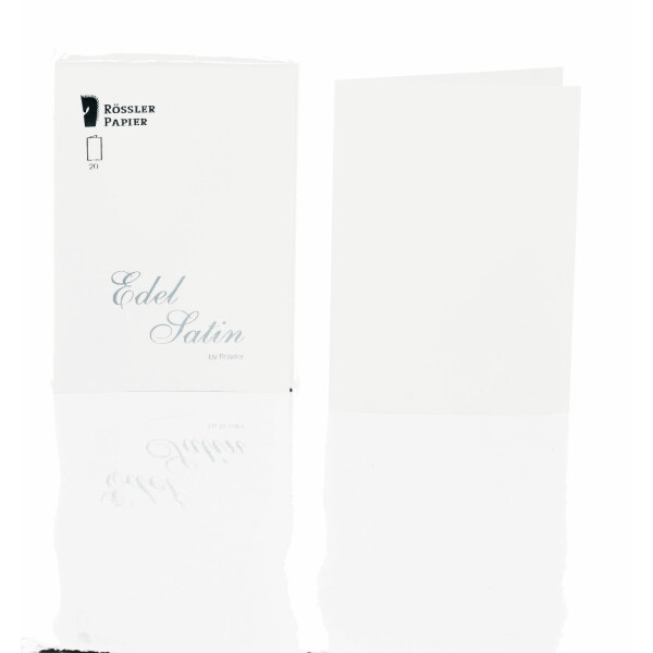 Edel Satin- Kartenpack 20/A6hd, weiß glatt
