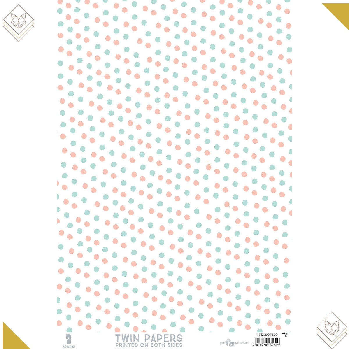 Twin Paper, Zick Zack, gold (HF) - Mint/rosé...