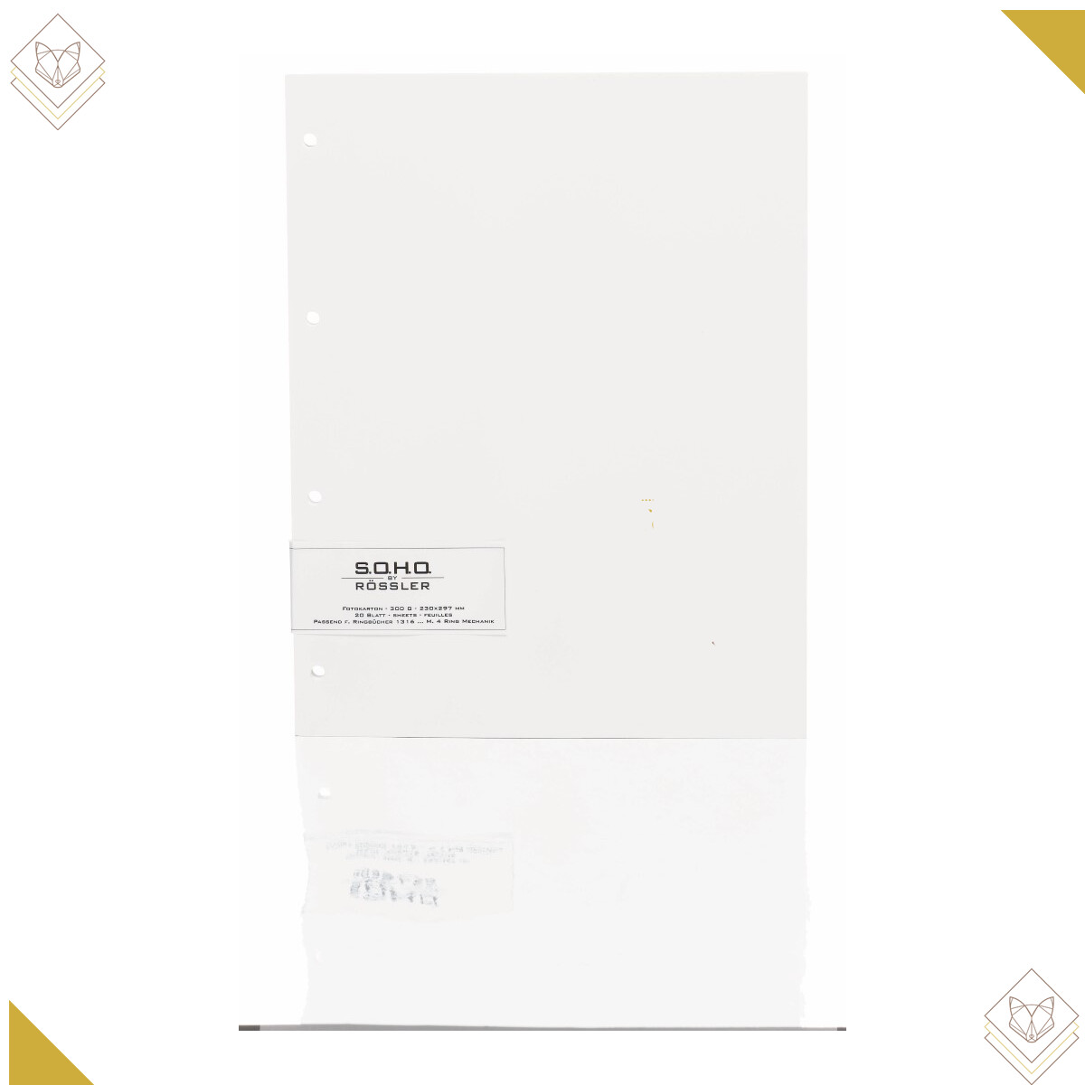 Fotokarton Weiß f. 4-Ring-Mechanik, 20 Blatt -...