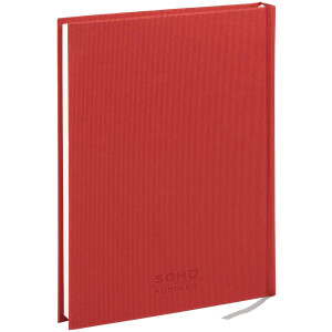 S.O.H.O. Rot geb. Notizbuch A5, 192/ dotted grid, offwhite