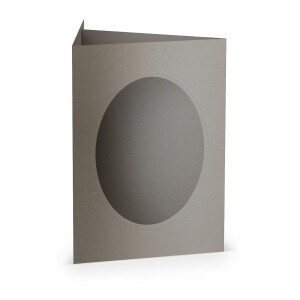 Paperado-Karte Ft.B6 PP-oval, taupe metallic