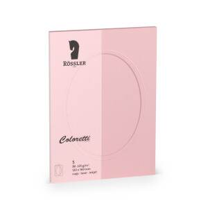 Coloretti-5er Pack PP-Karte B6 oval, rosa