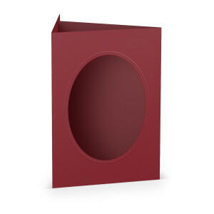 Paperado-5er Pack PP-Karten oval Ft.B6, Rosso