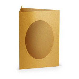 Paperado-5er Pack PP-Karten oval Ft.B6, Gold