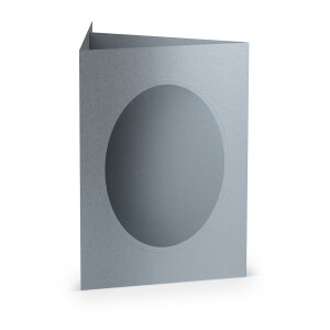 Paperado-5er Pack PP-Karten oval Ft.B6, Silber