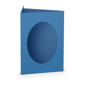 Paperado-5er Pack PP-Karten oval Ft.B6, Stahlblau
