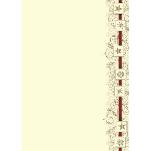 Design-W-Blatt DIN A4- Rotes Band mit Ornament(Druck)