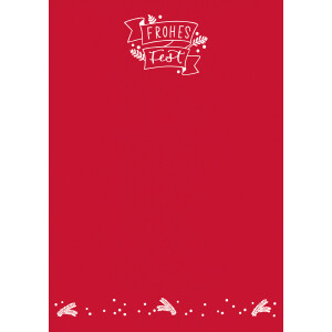 Design-W-Blatt DIN A4- Frohes Fest , rot(36)/HF weiß