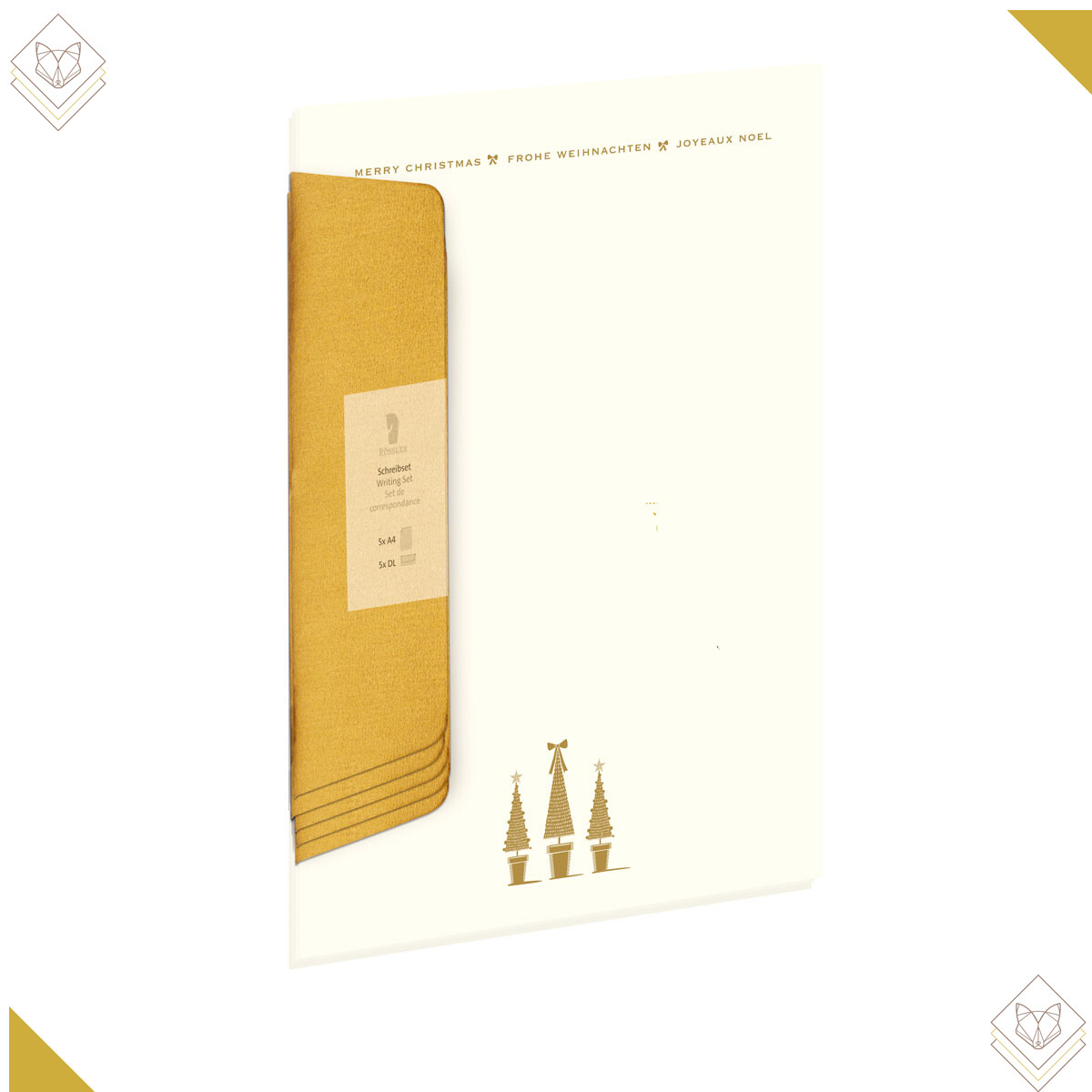 W-Design-Pack 5/5 A4/DL, 3 Bäume/HF -BU gold,...