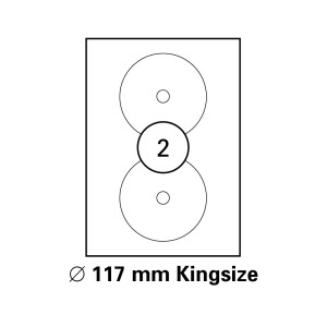 HEISAP Etiketten, A4, weiss, rund, 117mm, Kingsize