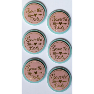 Sticker Save the date Mint/rosa
